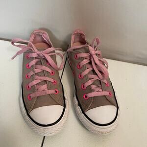 Converse All Star Chuck Taylor’s girls 12.5 Double Tongue OX Grey Pink‎ low top
